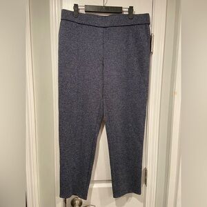 J. Jill Wearever Size M Blue Pull On Knit Pants Textured Tapered Leg Trouser